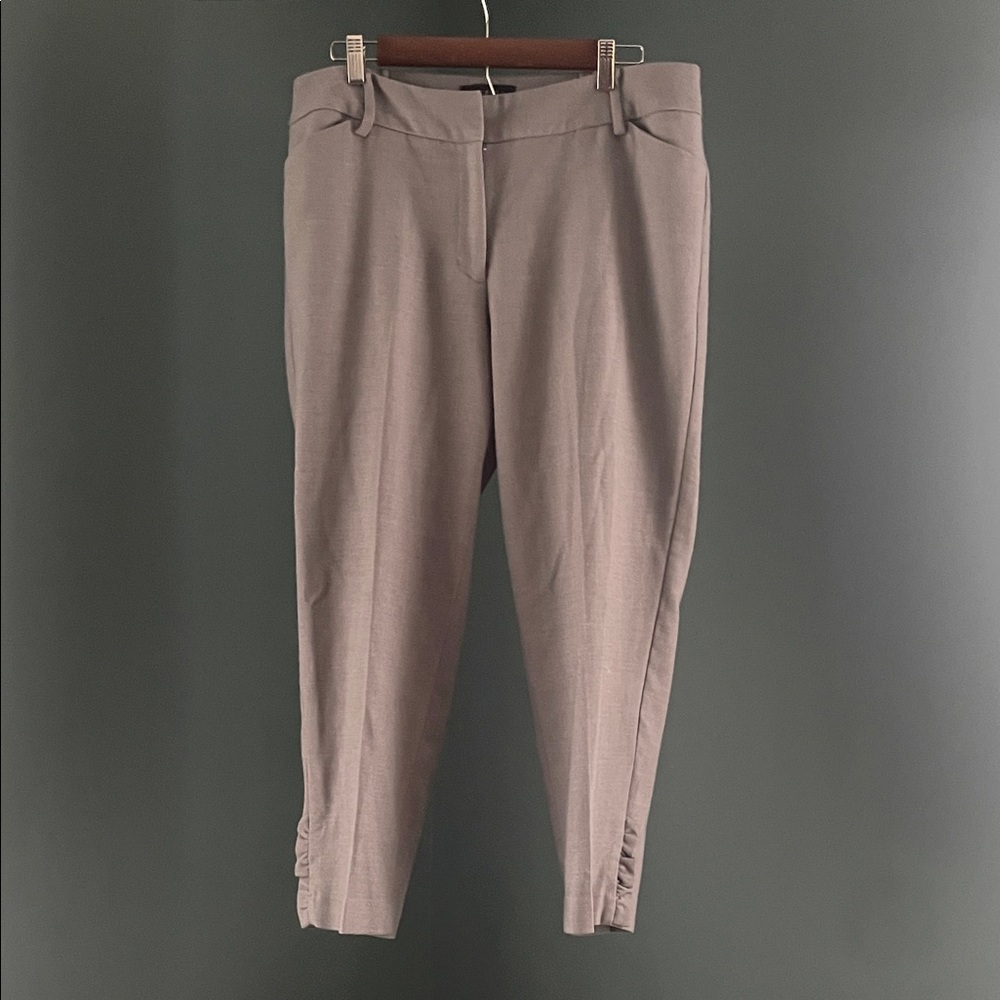 Talbots Gray Women's Pants ruffled details, elastic waist